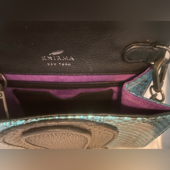 Khirma Python and Shagreen Bag Clutch w/ Shoulder Chain - Picture 4 of 10